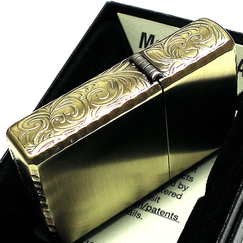 大人の上質 ZIPPO ライター 3面アラベスク アンティークゴールド コーナーリューター加工 彫刻 ジッポ ブラス かっこいい おしゃれ メンズ  プレゼント ギフト 動画あり www.tacoya3.com