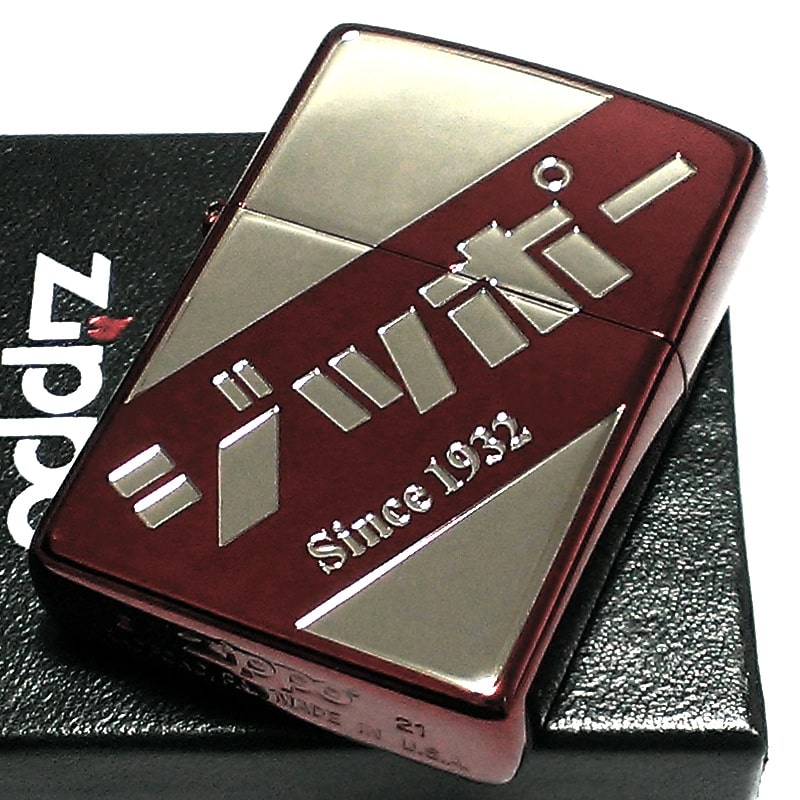 ZIPPO ライター ジッポー カタカナロゴ かわいい ジッポ ワインレッド 銀差し メンズ おしゃれ ユニーク レトロ ギフト プレゼント 動画有り