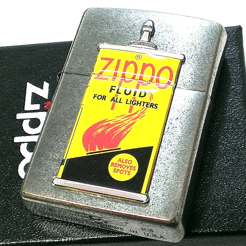 ZIPPO ライター オイル缶メタル 1940s ジッポ アンティークシルバー メタル貼り クロームユーズドフィニッシュ エポキシ樹脂 お洒落 イエローメンズ プレゼント ギフト 動画あり