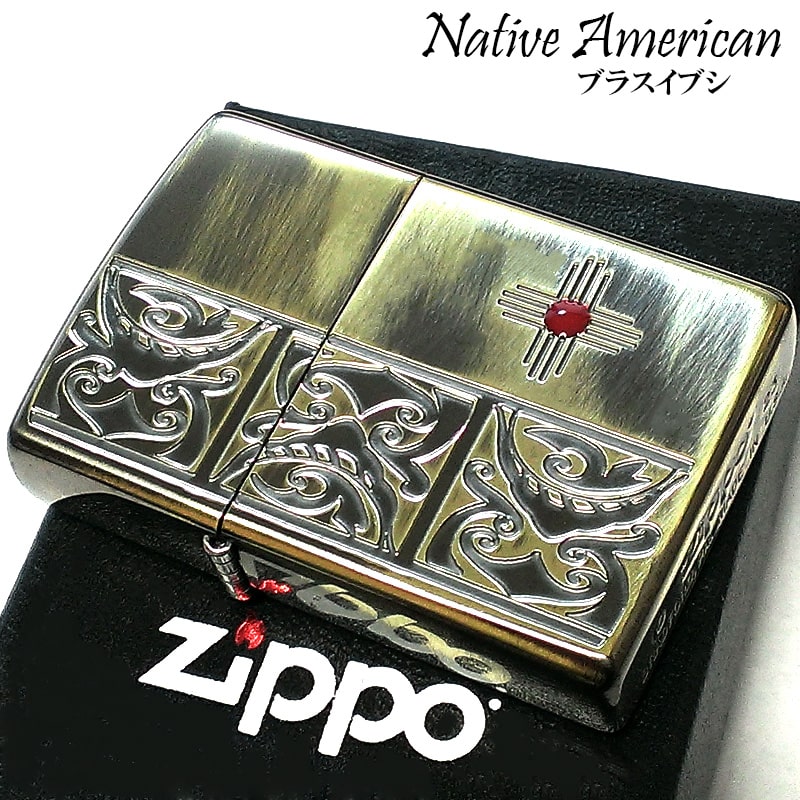 ZIPPO ネイティブアメリカン 両面加工 アンティーク ゴールド ジッポ ライター 彫刻 ブラス燻し かっこいい おしゃれ 珍しい 御守り メンズ ギフト プレゼント 動画有り