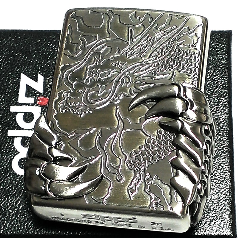 市場 Zippo ジッポ 古美加工 ニッケル ライター ドラゴンクロウメタル ブラス かっこいい ドラゴンメタル