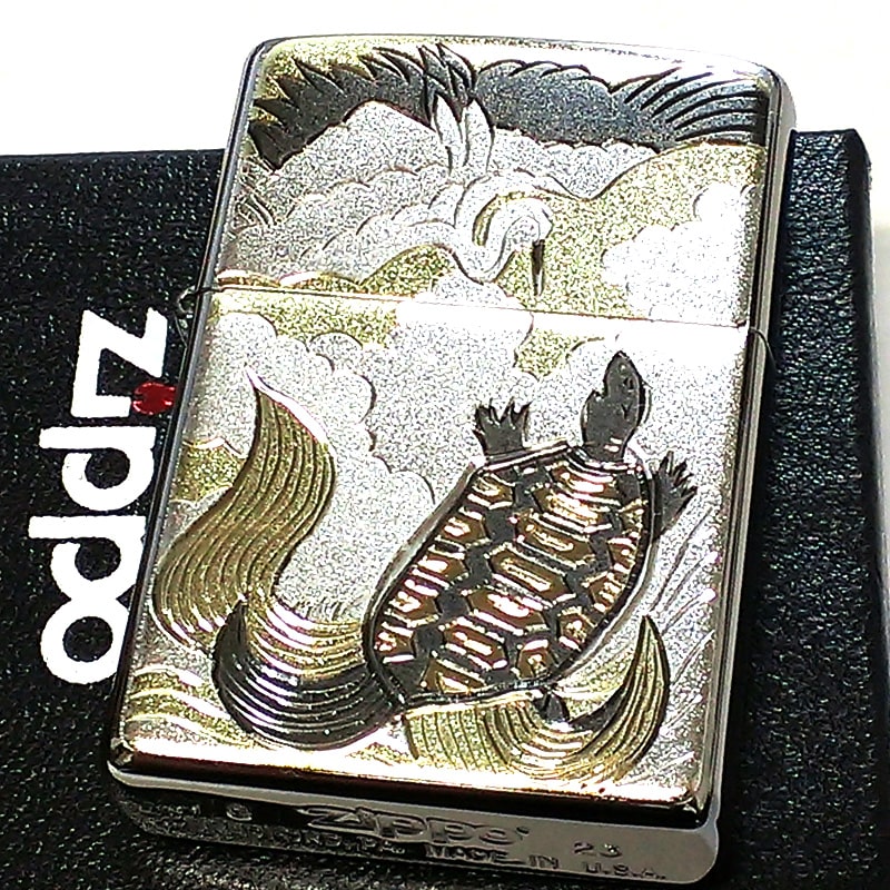 楽天市場】ZIPPO ライター 和柄 波富士 ジッポ シルバー 日本