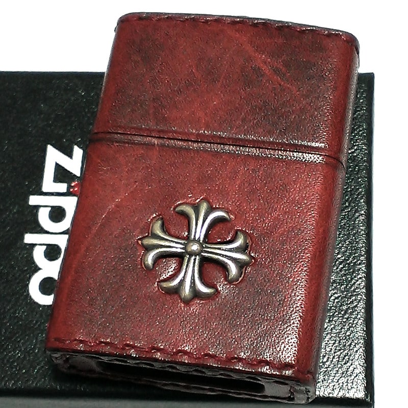 楽天市場】ZIPPO ライター 本牛革巻き ヴィンテージレッド