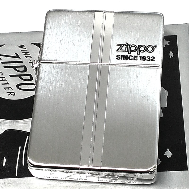 Zippo 1935 復刻レプリカ ロゴデザイン メンズ 銀 クリスマス かっこいい シンプル おしゃれ 両面加工 プレゼント ジッポ