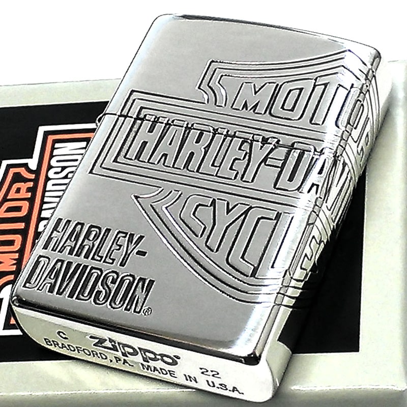 【ポイント10倍】ZIPPO ライター ハーレー ダビッドソン ジッポ ロゴデザイン3面彫刻 シルバー燻し かっこいい 日本限定モデルジッポー 動画有り おしゃれ 父の日 メンズ ギフト プレゼント