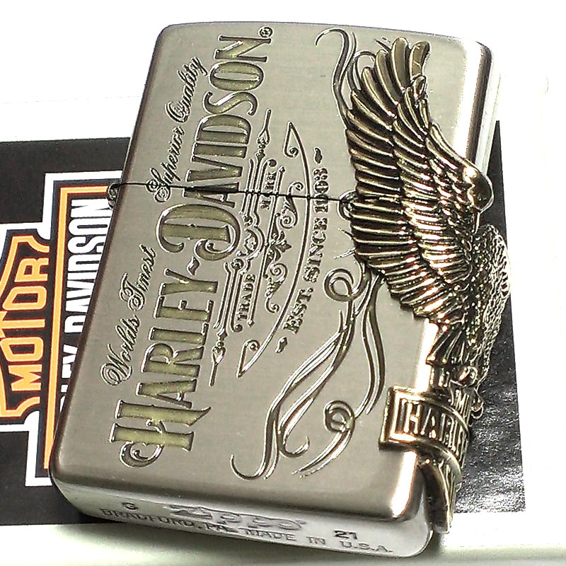 楽天市場】ZIPPO ライター 純銀 ハーレーダビッドソン サイド