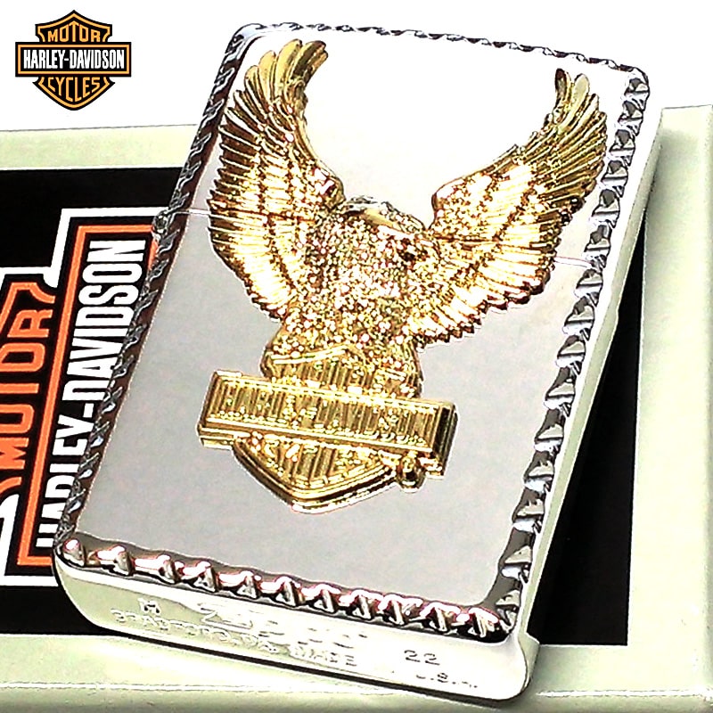 ZIPPO ライター ハーレー ダビッドソン ジッポ イーグルメタル HARLEY-DAVIDSON シルバー 鷲 銀 鏡面 かっこいい コーナーリューター加工 渋い おしゃれ メンズ ギフト プレゼント 10,841円