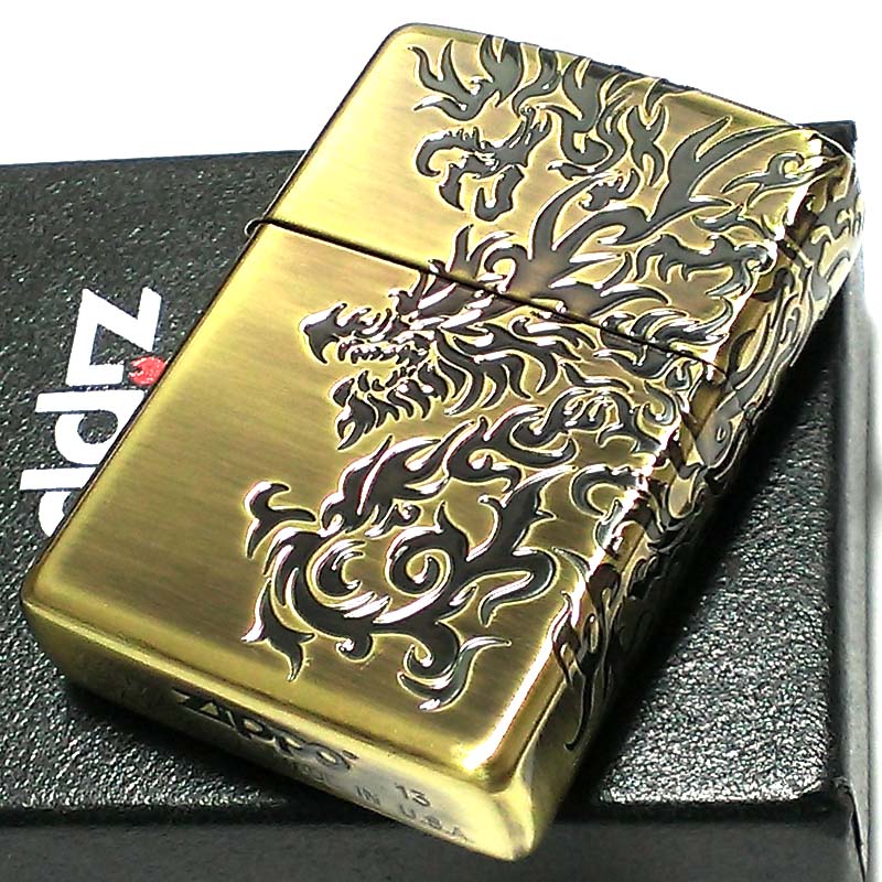 楽天市場】ZIPPO ライター ドラゴン ジッポ 龍 2面メタル