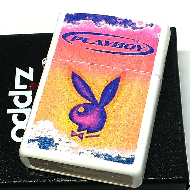 ZIPPO PLAYBOY ジッポー ライター プレイボーイ ロゴ ホワイト パープル オレンジ ラビット うさぎ 紫 白 おしゃれ かわいい かっこいい 可愛い アパレルブランド メンズ レディース ギフト プレゼント