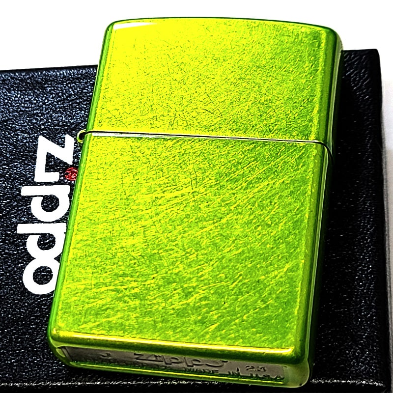ZIPPO ライター ライムグリーン おしゃれ ジッポ シンプル ルリッドカラー 黄緑 無地 かっこいい 目立つ 緑 派手 メンズ レディース プレゼント ギフト