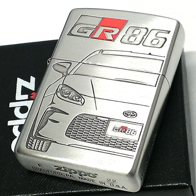 ZIPPO TOYOTA GR86 ジッポ ライター トヨタ全面監修 車 シルバー 両面加工 ハチロク かっこいい 彫刻 おしゃれ メンズ 父の日 ギフト プレゼント