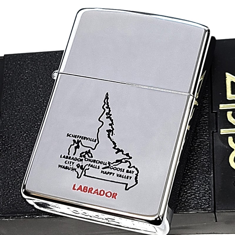 ZIPPO ライター 1997年製 廃盤 ジッポ ビンテージ 地図 ラブラドール カナダ製 珍しい レア 鏡面シルバー ヴィンテージ オンタリオ製 未使用品 絶版 プレゼント おしゃれ ギフト メンズ