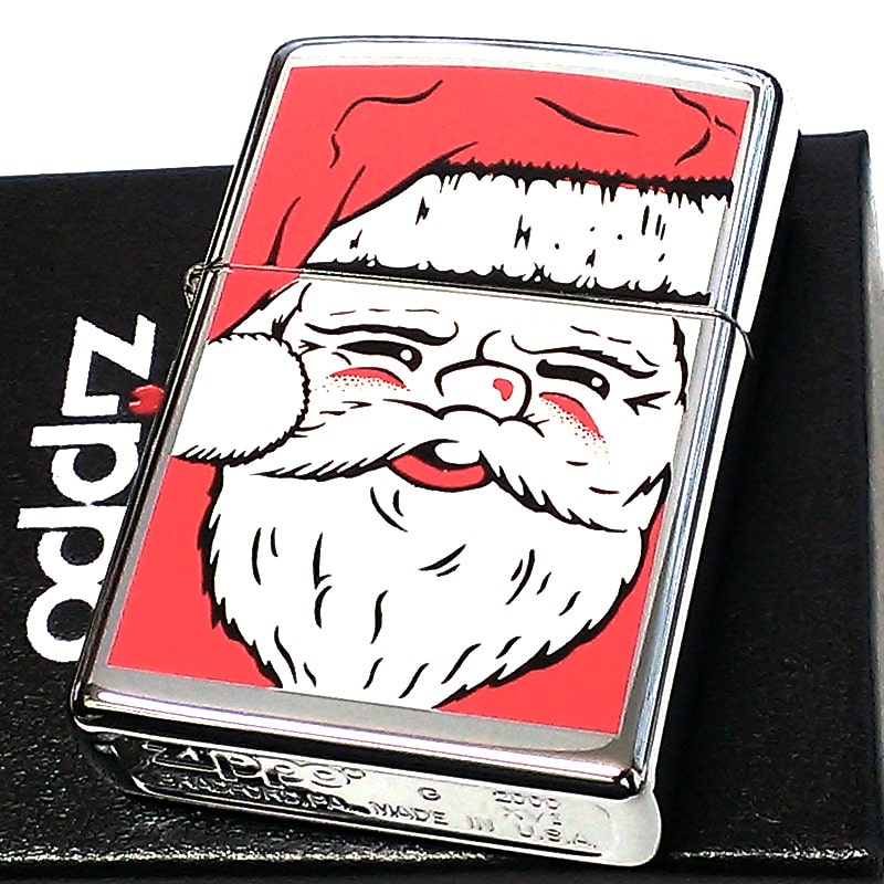 ZIPPO クリスマス レア ジッポ ライター 1点物 2000年製 ビンテージ 絶版 X'mas サンタ レッド 珍しい おしゃれ シルバー 可愛い ヴィンテージ 未使用品 かわいい 赤 レディース メンズ ギフト プレゼント|Zippoタバコケース 喫煙具のハヤミ