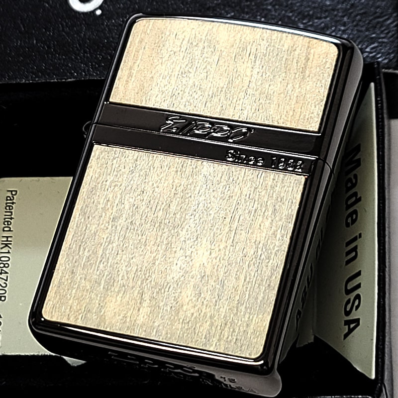 ZIPPO ライター 訳あり一点物 ローズウッド ネオブラック ホワイト 2018年製 彫刻 ストライプ ジッポ ウッド貼り 黒 両面加工 かっこいい おしゃれ レディース メンズ｜Zippoタバコケース 喫煙具のハヤミ