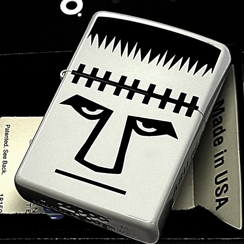ZIPPO 2012年製 ホラー フランケン ジッポ ライター 絶版品 両面加工 グレー 廃盤 かわいい レディース おしゃれ メンズ ギフト プレゼント｜Zippoタバコケース 喫煙具のハヤミ