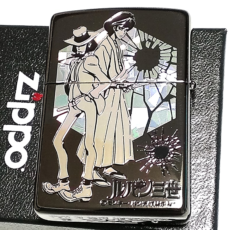 Zippo ルパン三世 ジッポ 動画有り かっこいい ホログラム メンズ ブラック 黒 可愛い キャラクター 両面柄 ダブルフェイス プレゼント ライター ギフト ジッポー アニメ