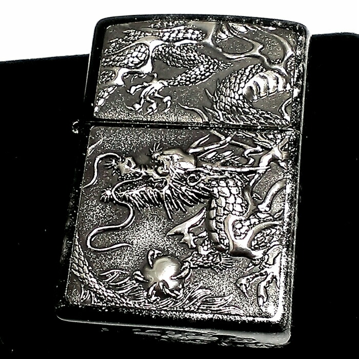 ZIPPO ライター ライズメタル 銀龍 亀甲 銀 伝統工芸 ジッポ 和柄 本漆塗り 竜 黒 かっこいい シルバー ブラック おしゃれ 動画あり ドラゴン 高級 メンズ ギフト 父の日 プレゼント