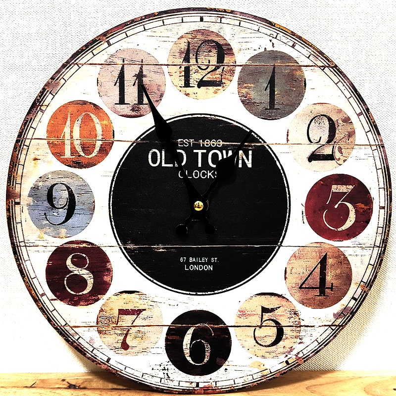 楽天市場】壁掛け時計 掛け時計 イラスト プリント文字盤 ビンテージ