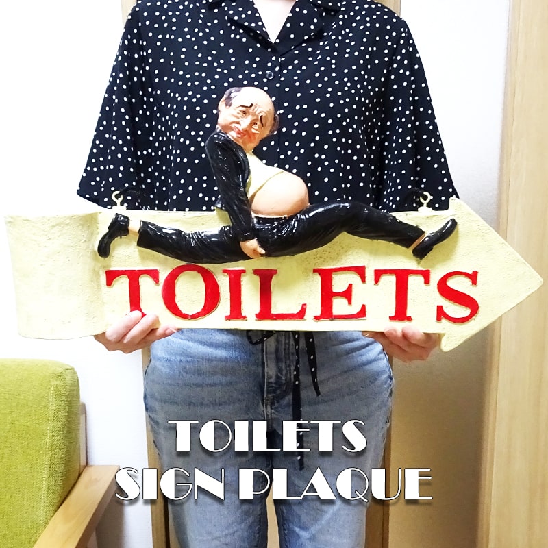 貼り出し 一皿 サインプラッケ TOILETS 室内用便器 両面 好いたらしい 部屋の入り口飾りつけ ビンテージ バス発着場 お店 喫茶店 御洒落 愛くるしい アメリカン 雑貨 室内装飾