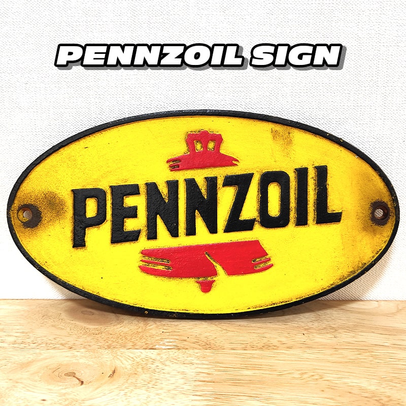 看板 レトロ PENNZOIL ヴィンテージ プレート インテリア ガレージ キャストアイアン かわいい ビンテージ おしゃれ アメリカン 雑貨 鋳鉄 アンティーク 正規ライセンス品 壁飾り カフェ バー 店舗
