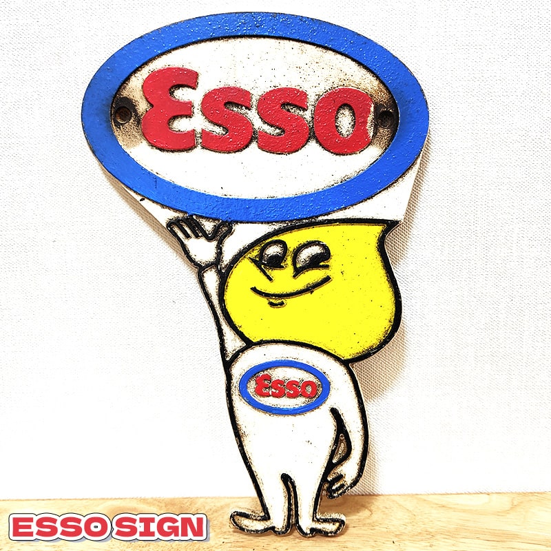 ESSO（エッソ） 看板｜30インチ/約76cm、推定1962年製｜メタルサイン 楽天市場】エッソ 看板の通販