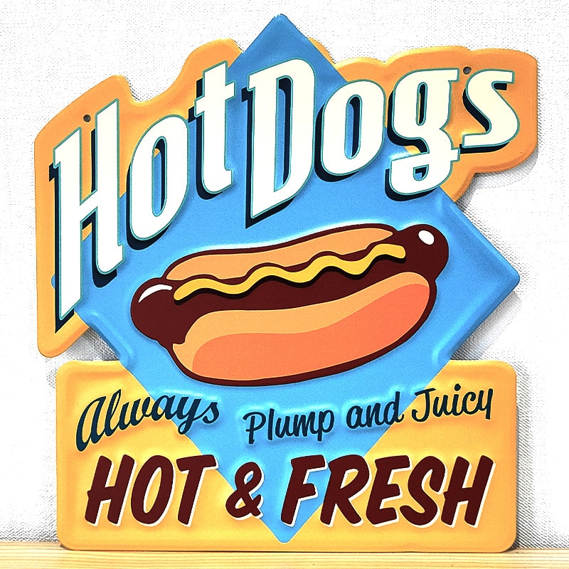 楽天市場】ホットドッグ ダイカット エンボス加工 メタルプレート