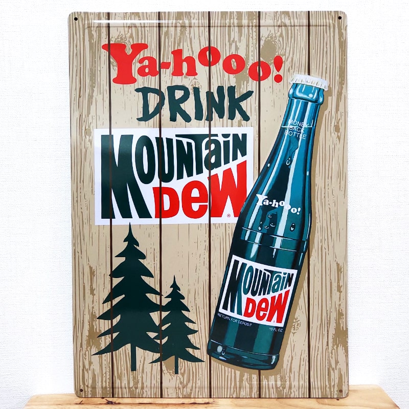 ビンテージ木製看板 MOUNTAIN DEW検）アドバタイジング販促USA60s 1960 年代のヴィンテージ マウンテン デュー 磁器看板。 - Etsy 日本
