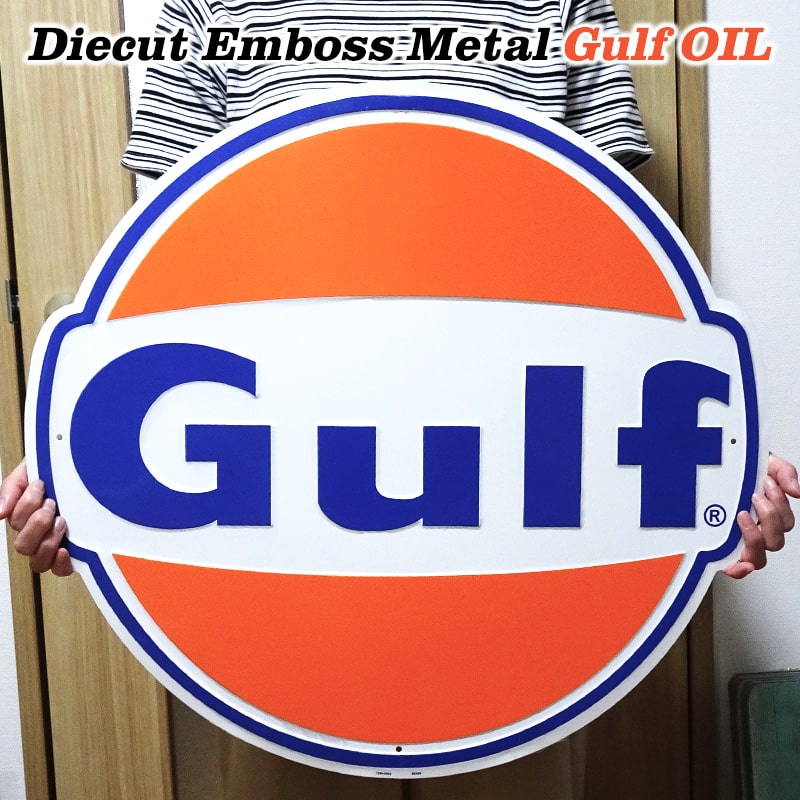 GULF ガルフ　ビンテージ看板　ガレージ　モーター　タイヤ　アメ車　ハーレー GULF ガルフ ビンテージ看板 ガレージ モーター タイヤ アメ車