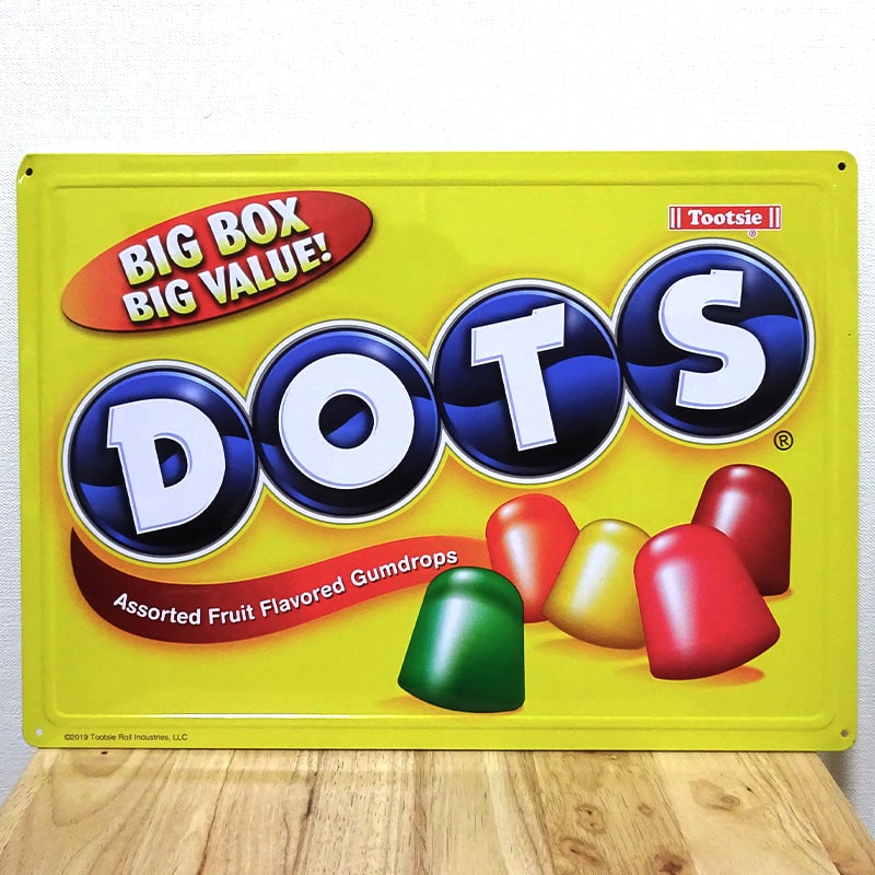 ブリキ看板 DOTS お菓子 ドッツ キャンディ プレート かわいい 壁飾り 可愛い アメリカン 雑貨 インテリア おしゃれ ロゴ カフェ 店舗のご紹介