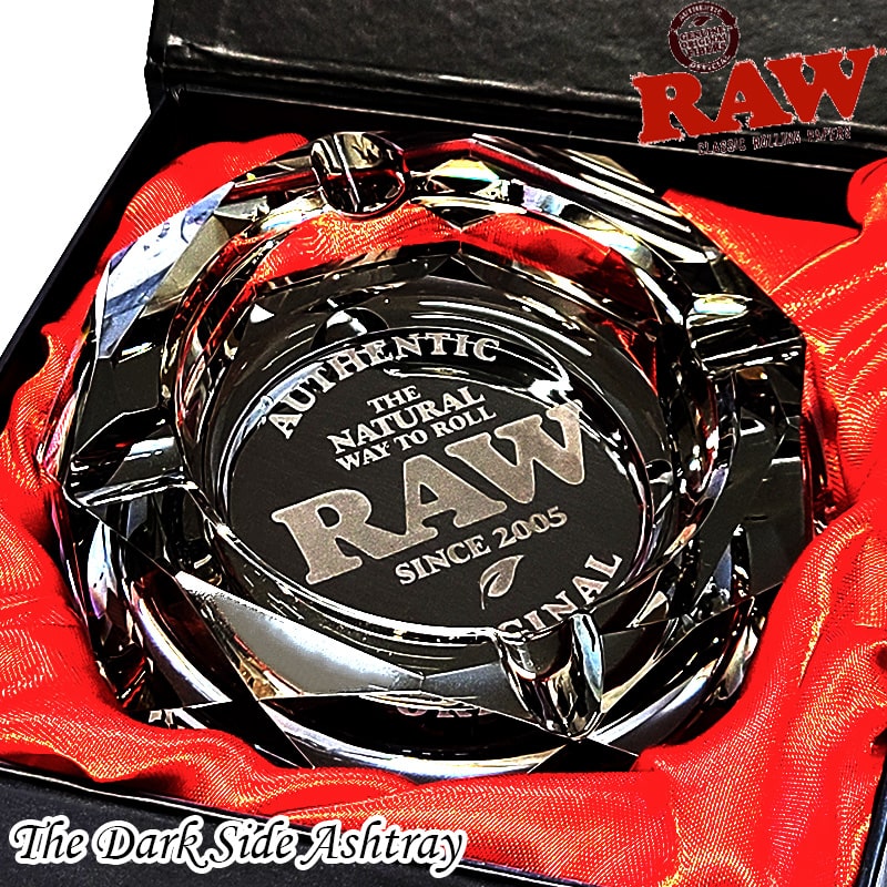 卓上灰皿 おしゃれ RAW ダークサイド グラスアシュトレー ガラス灰皿 かっこいい インテリア タバコ 雑貨 ギフト 喫煙具 高級 プレゼント メンズ