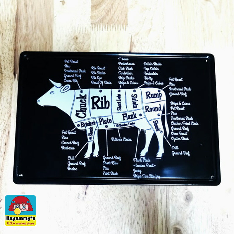 楽天市場】ブリキ看板 ビンテージ CUTS PORK 豚肉 ポーク 部位