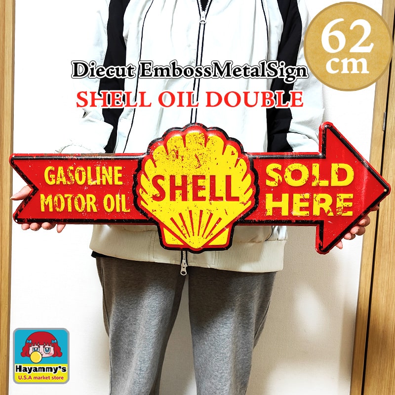 ブリキ看板 SHELL MOTOR シェル モーター ガレージ メタルサイン新品 ブリキ看板 可愛い US embossed SIGN SHELL エンボスメタル