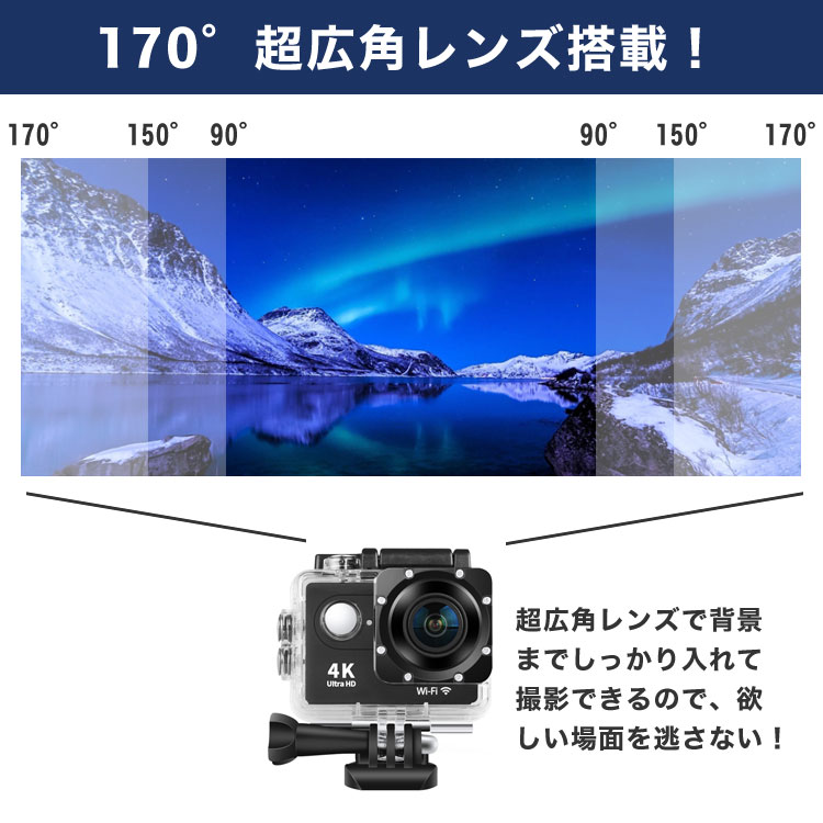 楽天市場 お買い物マラソン限定価格 送料無料 アクションカメラ アクションカム ウェアラブルカメラ 4k 小型 マウント バイク 自転車 防水 ビデオ カメラ 静止画 動画 セルフタイマー 連続撮影 Wi Fi スポーツ アウトドア S S J C