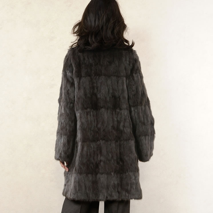 reversible fur coat with hood