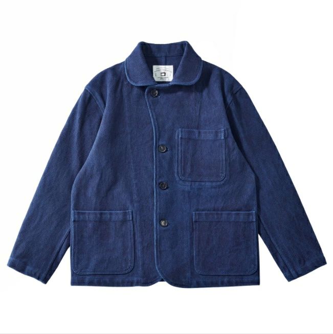 【良品】ブルートリック　ステンカラーコート　サイズ5　刺し子　ロング丈　剣道生地 Blue Trick / ブルートリック | メンズ 剣道生地 ロングコート 刺し子