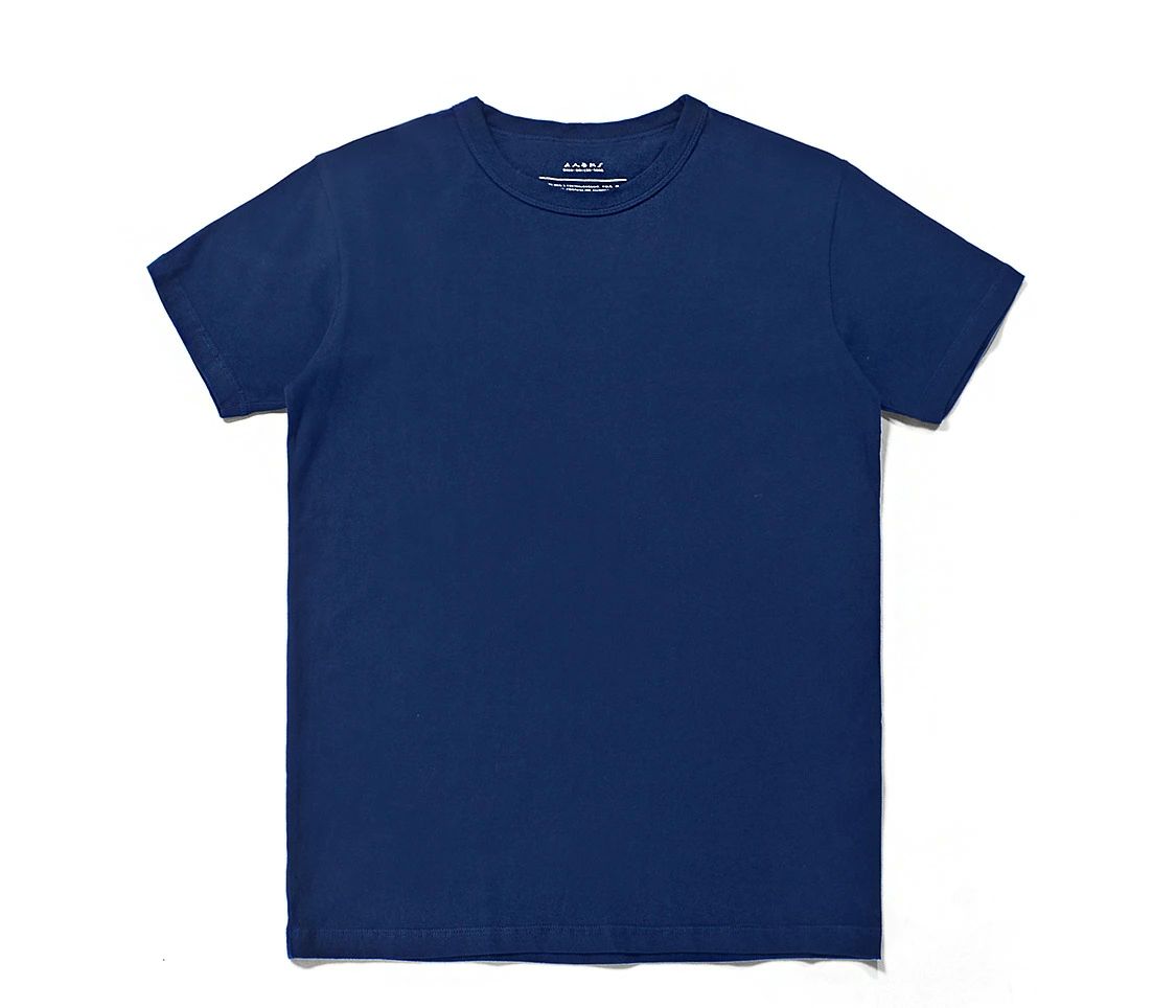 S～2XL 濃紺 インディゴ クルーネック メンズ Tシャツ 半袖 スウェット 綿100% 7.5oz 天然藍