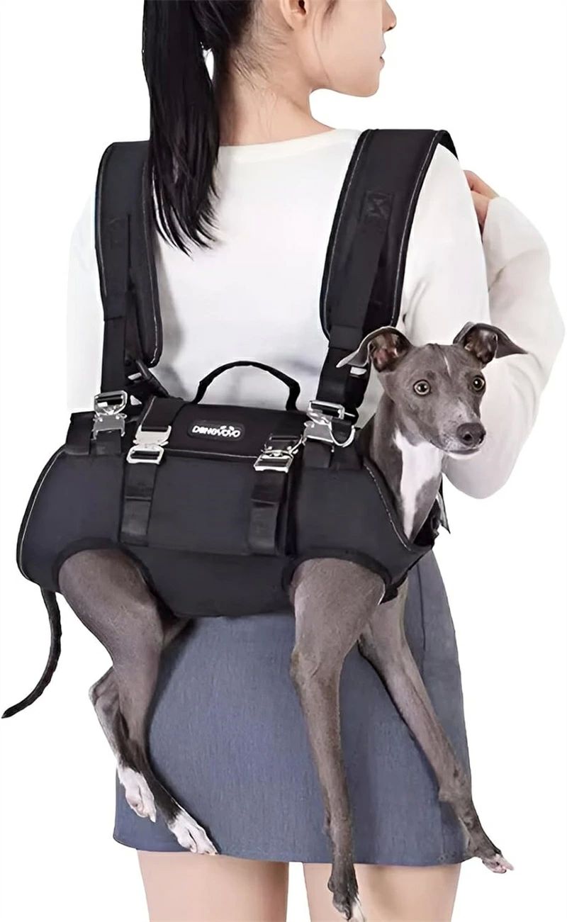 後ろ 前足 通気性 横型全身犬用バックパック 犬用リフト抱っこ紐 バッグ ペットスリング 小型犬 犬介護ハーネス ペットハーネス