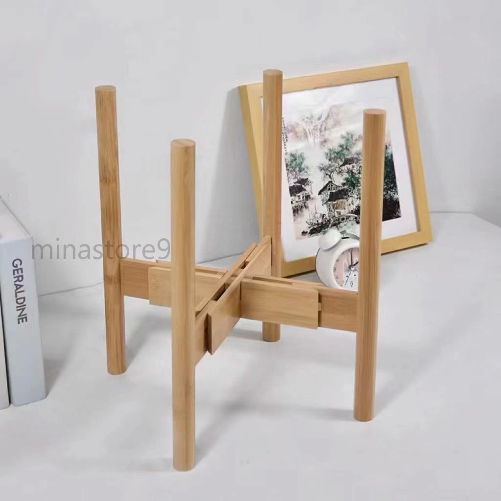 アウトドア ガーデニング 植木鉢 調整可 直径30cm 竹製 フラワースタンド ウォータースタンド ジャグスタンド ポットスタンド
