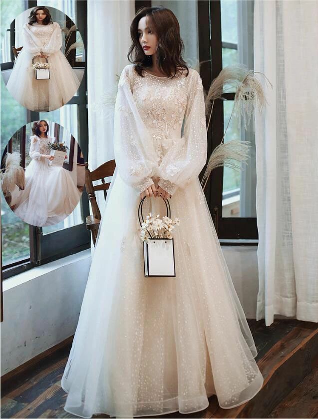 ロングドレス 宴会ドレス Aラインドレス 高級感 パーティードレス 花嫁の介添え人 結婚式ドレス プリンセスライン 韓国風