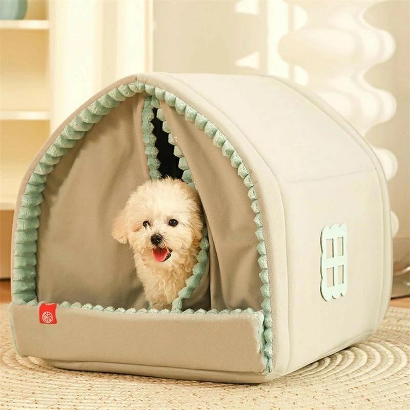 可 ぐっすり眠れる お手入れ簡単 犬用ハウス 猫用 寒さ対策 組み立て簡単 折畳 滑りにくい裏生地 春夏秋 ペットベッド 丈夫 安定