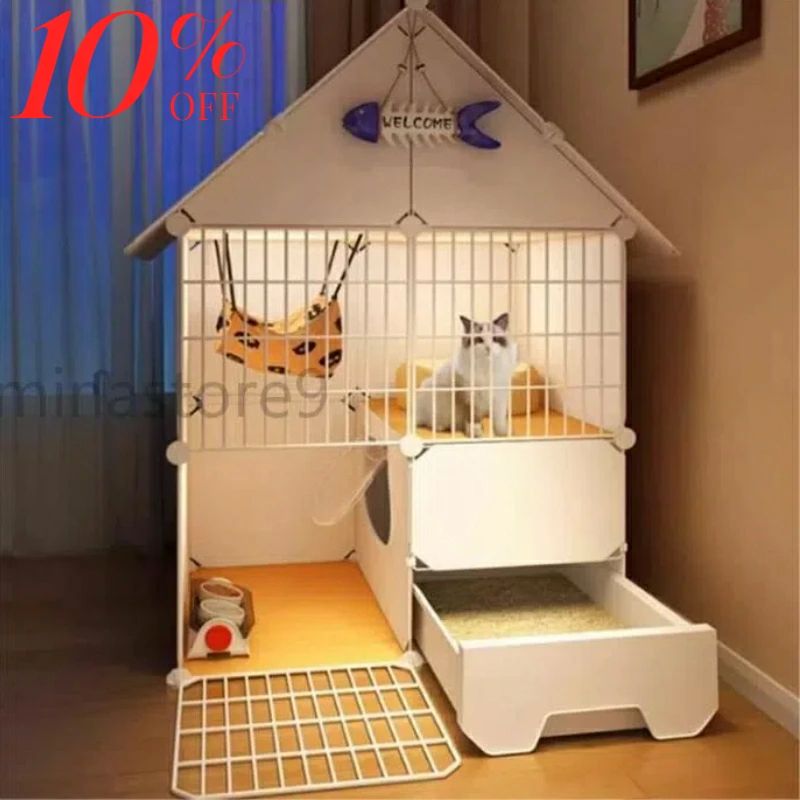 ペット用品 ネコ キャット ねこ 保護 脱走防止 留守番 引き出し式 トイレ付き 猫ケージ ケージ 収納 組み立て 3段 2段 3スタイル