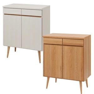 足付き収納棚 プッシュ式扉 両開き 引き出し付き 74キャビネット】 【送料無料】完成品【脚付きリビングボードシリーズ｜hayashop