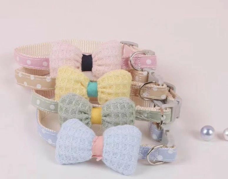 犬 猫 ペット グッズ かわいい おしゃれ 首輪 装飾 調節可能 幅1cm 全長30cm バックル 安全 リボン 蝶ネクタイ シンプル