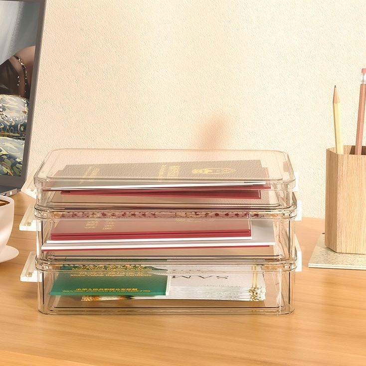 箱 レターケース 収納ボックス 防水 整理整頓 保管 深型 浅型 透明 クリア 蓋付き A4サイズ