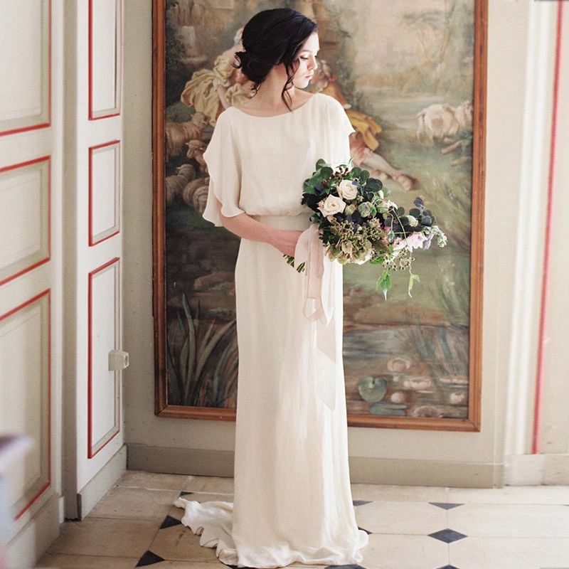 dress wedding 撮影 可愛い 前撮り 披露宴 着痩せ パーティードレス ファスナー トレーンタイプ ロングワンピ