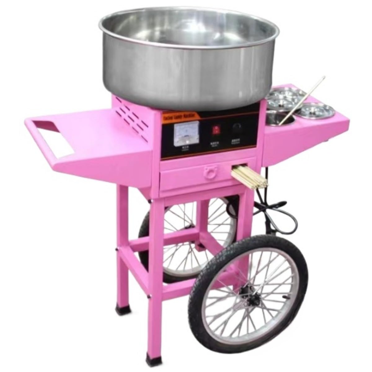 綿菓子製造機 110V 電気マシュマロマシン カート付き商業電気綿菓子機商業綿菓子機 子供&子供の誕生日パーティーのための綿菓子｜hayashop 55,998円