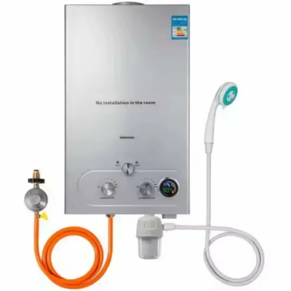 LPG 給湯器 プロパンガス給湯器 貯蔵タンク受け答え水蒸気ガマ 給湯器  アウトドア洗い濯ぎ、露営RV用携帯型 (10L 溶解