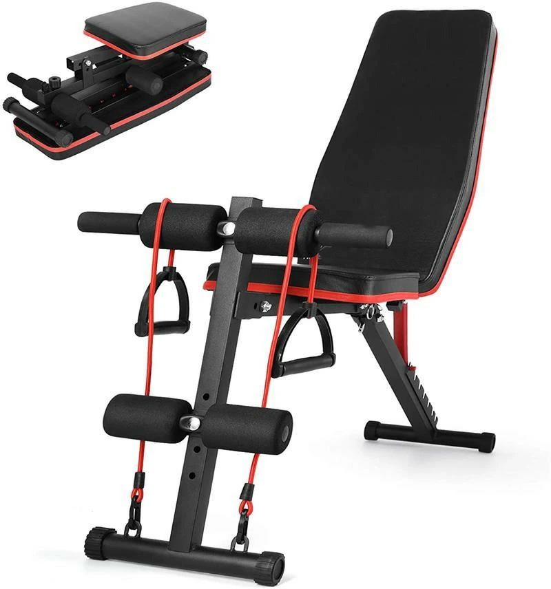 トレーニングベンチ マルチシットアップベンチ 折り畳み 耐荷重300kg フラットベンチ 筋トレ 角度調節簡単 腹筋 背筋 ダンベルベ｜hayashop
