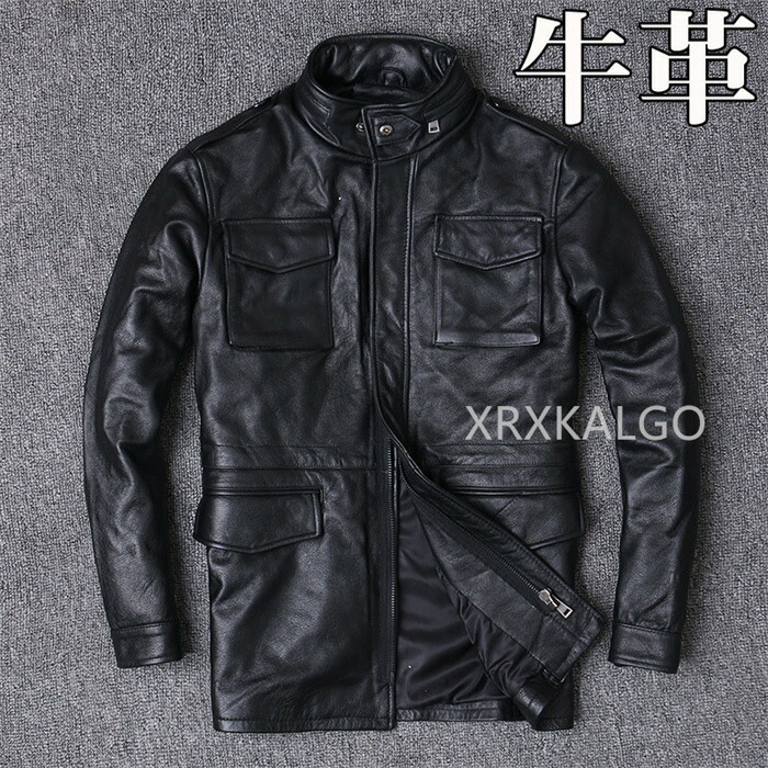 レザージャケット ロングジャケット トレンチコート 牛革 バイクジャケット 立ち襟 本革 革ジャン メンズファッション M～6XL 本革ジャケット グレー カウレザー 父の日 アウター ライダース ライダースジャケット バイク 防風 防寒 レザー お洒落 メンズ 大きいサイズ