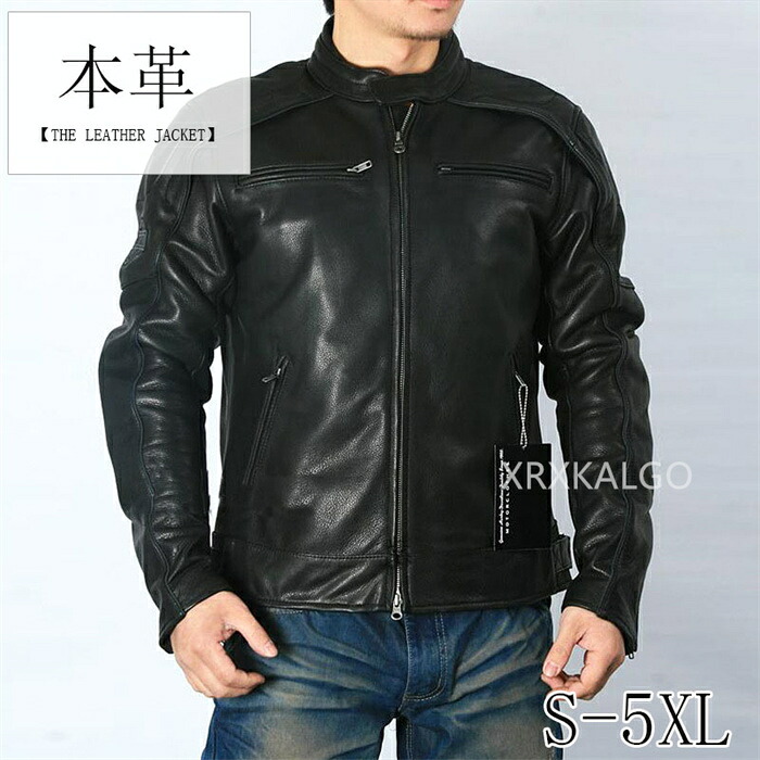【時間限定10%OFF】レザージャケット レザーコート ライダースジャケット 牛革 バイクジャケット 折り襟 本革 革ジャン 本革ジャケット グレー カウレザー 父の日 アウター 防風 防寒 レザー お洒落 メンズ 大きいサイズ